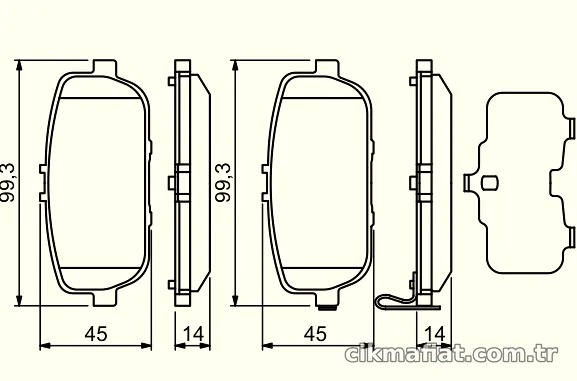BOSCH 0986494190 Fren Disk Balata - BOSCH - 0986494190