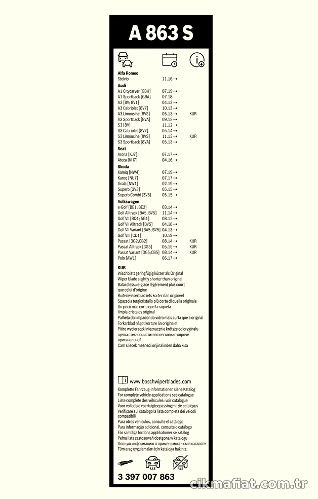 BOSCH 3397007863 Silecek Süpürgesi - BOSCH - 3397007863