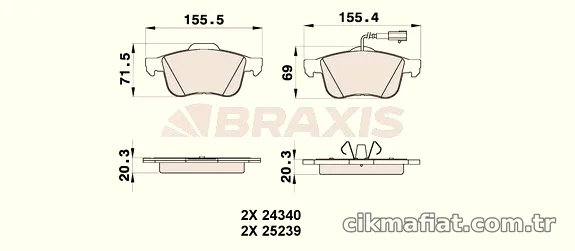 BRAXIS AB0348 Fren Disk Balata - BRAXIS - AB0348