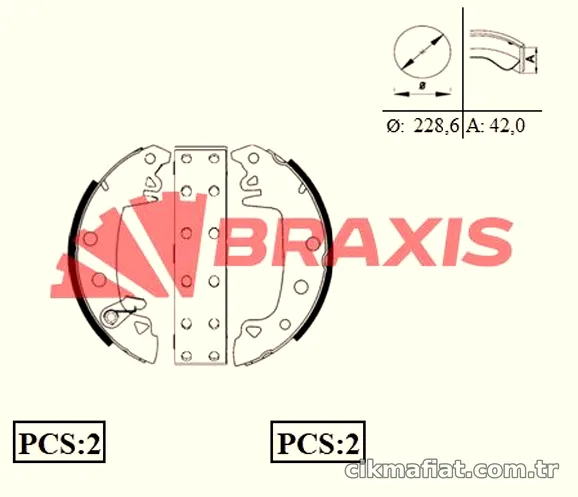 BRAXIS AC0002 Fren Pabuçlu Balata - BRAXIS - AC0002