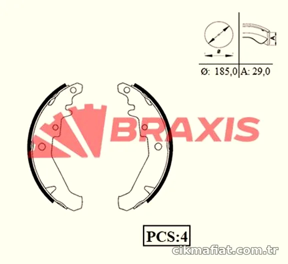 BRAXIS AC0047 Fren Pabuçlu Balata - BRAXIS - AC0047
