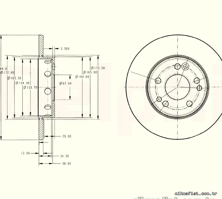 DELPHI BG2314 Fren Disk Ayna - DELPHI - BG2314