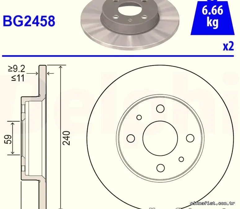 DELPHI BG2458 Fren Disk Ayna - DELPHI - BG2458