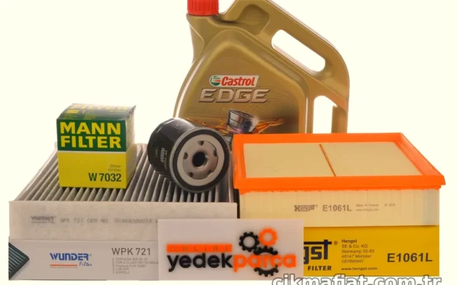 Mercedes W117 Kasa CLA 180d Periyodik Bakım Filtre Seti Castrol Yağ – W7032 / WUN.WPK721 / HEN.E1061L / CAS.15FF2F ,w117