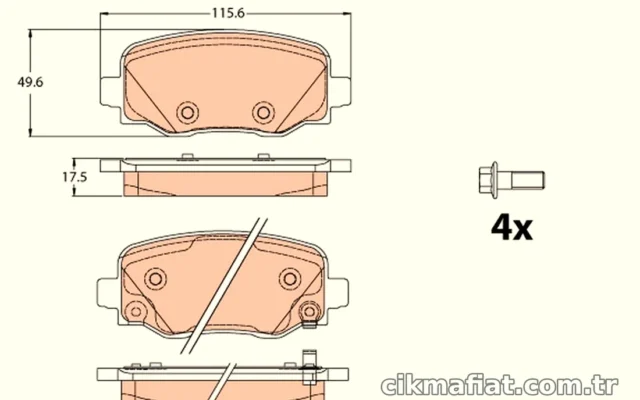 TRW GDB2116 Fren Disk Balata (Fiat 500, 500X, Jeep Renegade, Compass)