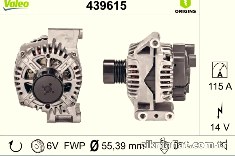 ALTERNATOR 12V 115A FIAT - Valeo - VALEO 439615