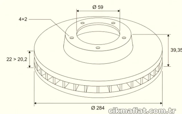 FREN DISKI ON PUNTO 1.9JTD 03> TIPO 2.0 91>95 ALFA ROMEO 145 146 155 1.8 2.0 95>01 – VALEO 186297