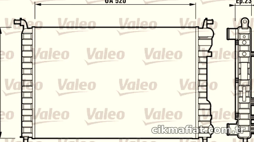 MOTOR RADYATORU PALIO ALBEA STRADA 1,2 / 1,4 / 1,6 (520X359X23) 96> - Valeo - VALEO 732812