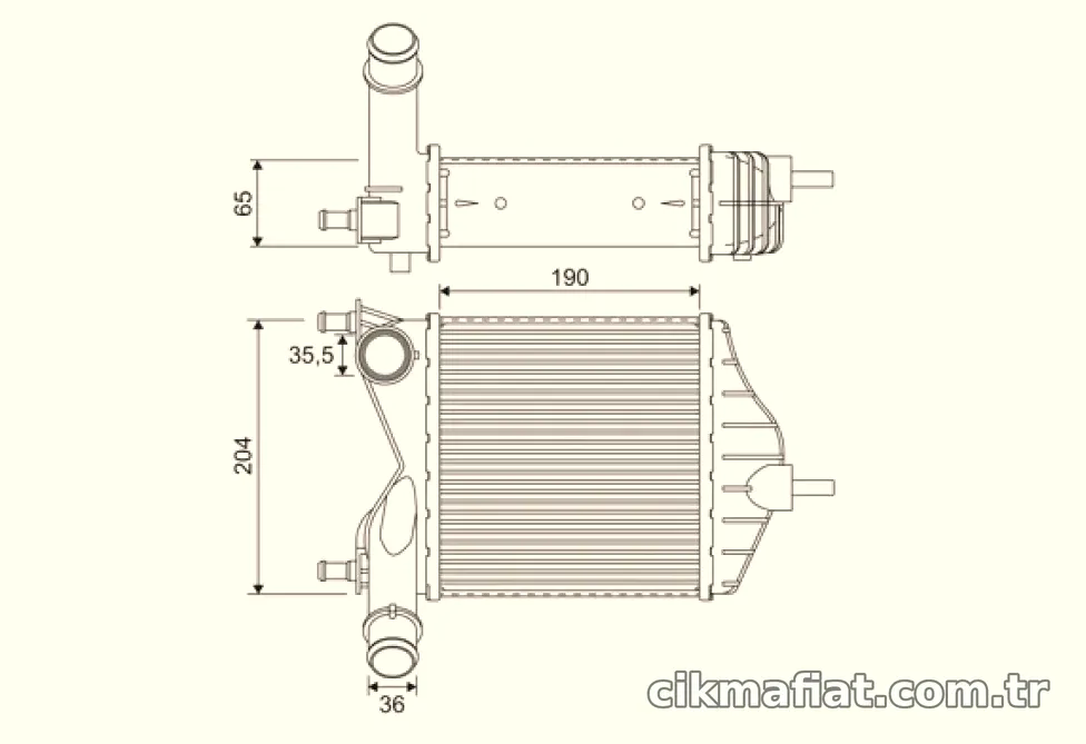 TURBO RADYATORU PUNTO IDEA 1,3 - Valeo - VALEO 817882