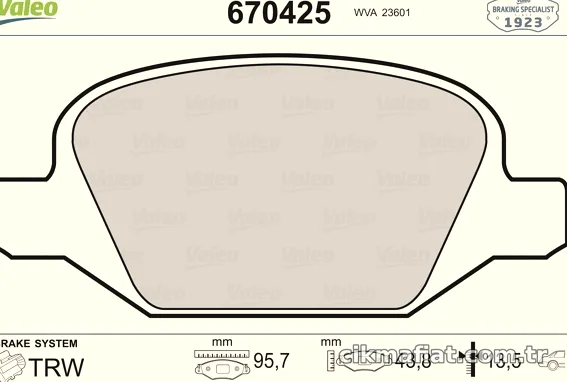 VALEO 670425 Fren Disk Balata - VALEO - 670425