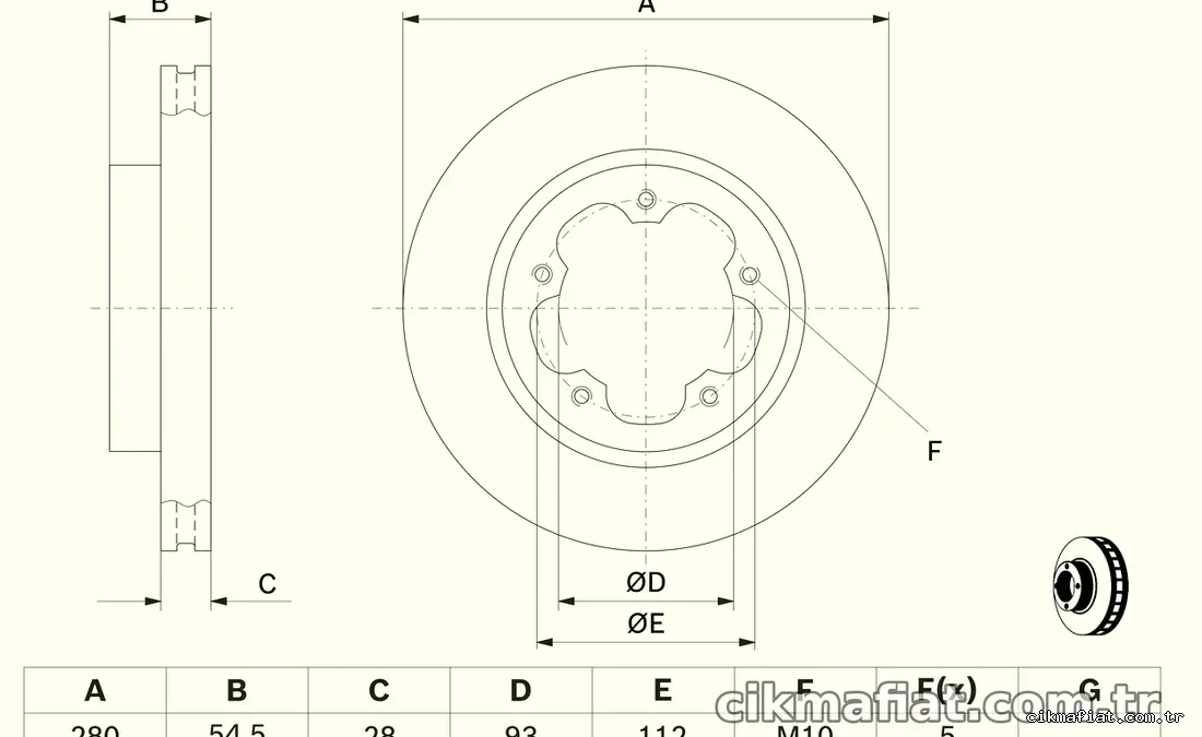 BOSCH 0986479392 Fren Disk Ayna - BOSCH - 0986479392