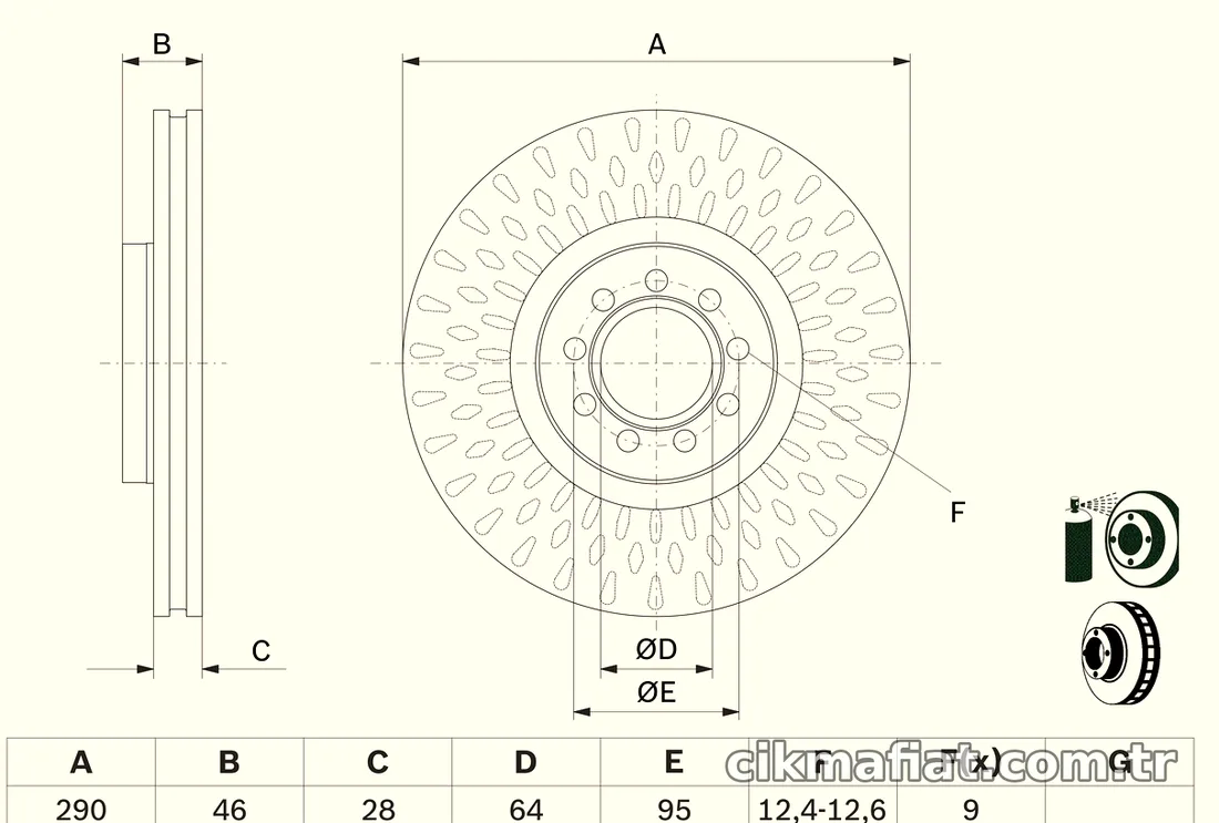 BOSCH 0986479718 Fren Disk Ayna - BOSCH - 0986479718