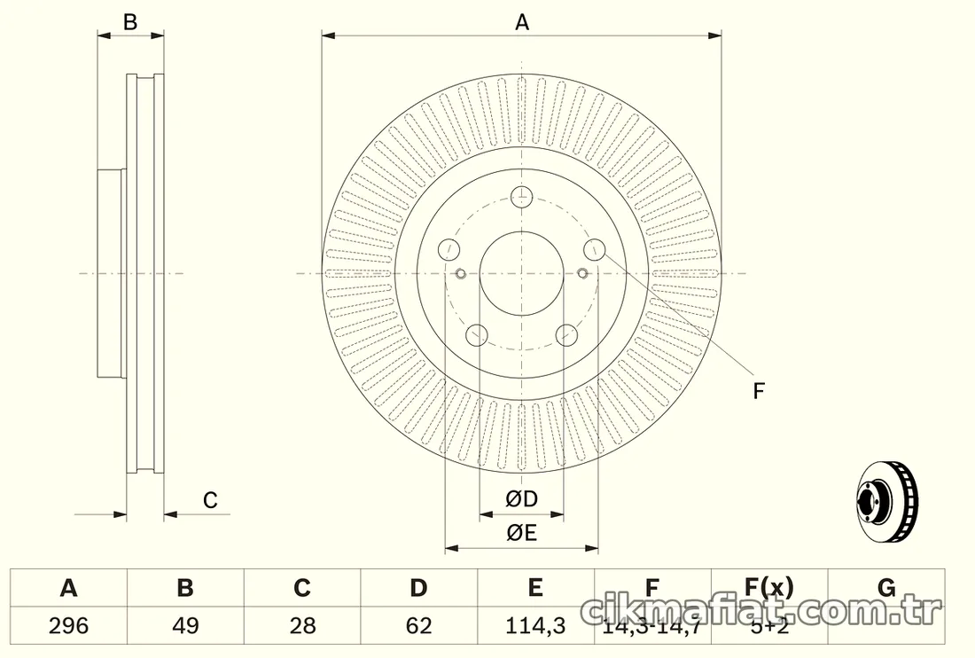 BOSCH 0986479768 Fren Disk Ayna - BOSCH - 0986479768