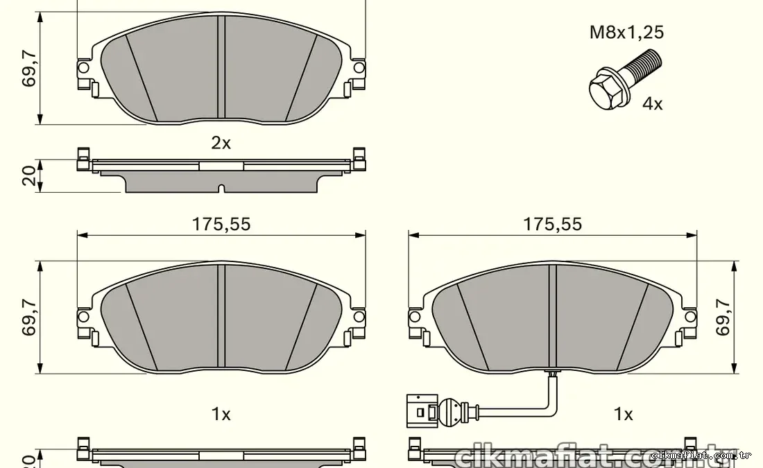 BOSCH 0986494704 Fren Disk Balata - BOSCH - 0986494704