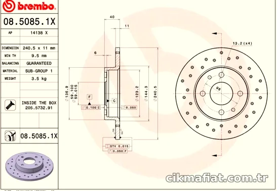 BREMBO 0850851X Fren Disk Ayna - BREMBO - 0850851X