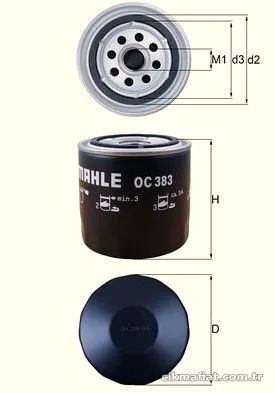 MAHLE OC383 Yağ Filtresi - MAHLE - OC383