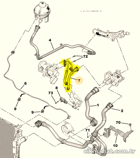 ORJINAL Turbo Hortumu 9802490180 - ORJINAL