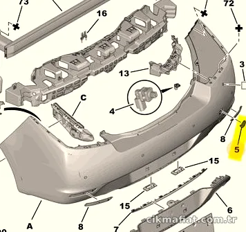 RAM Arka Tampon Çeki Kapak 74220V9