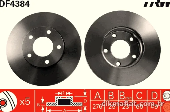 TRW DF4384 Fren Disk Ayna - TRW - DF4384