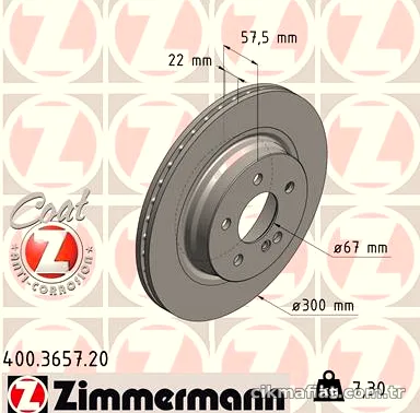 ZIMMERMANN 400365720 Fren Disk Ayna - ZIMMERMANN - 400365720